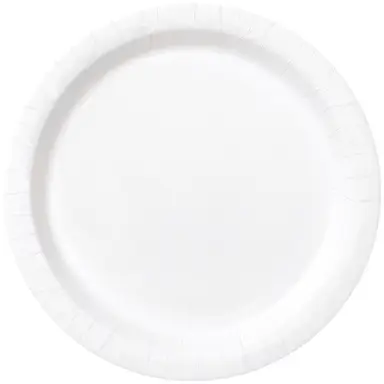 Unique Party Paper Plates, White, 22cm, 16 Pack