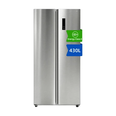 CHiQ JKR433WSSE 430L 84cm Wide Stainless Steel No Frost American Style Fridge Freezer – Side by Side, Dual Inverter Tech, E Rated