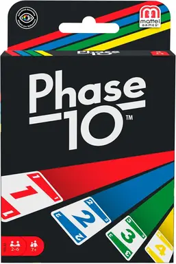 Mattel Games FPW38 - Phase 10 card game, suitable for 2-6 players, playing time approx. 60 - 90 minutes, board games and card games from 7 years