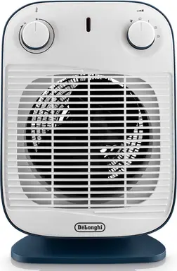 DeLonghi HFS50B20.AV Kachel - Binnengebruik - Blauw en Wit Ontwerp - Instelbare Thermostat - Oververhitting Bescherming