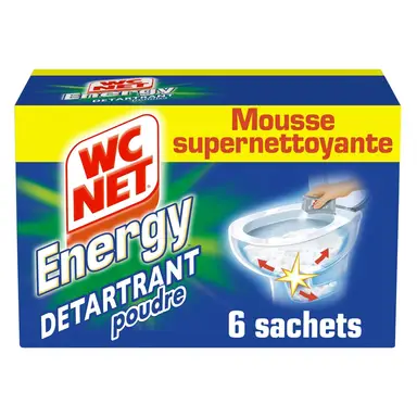 WC NET Energy - Détartrant mousse super nettoyante poudre - 6 sachets
