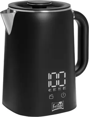 FRITEL Waterkoker WK 2595 - Waterkoker / Theeketel - 1,7L - 1500W - Dubbelwandig - Touch Display - Warmhoudfunctie - Mat Zwart