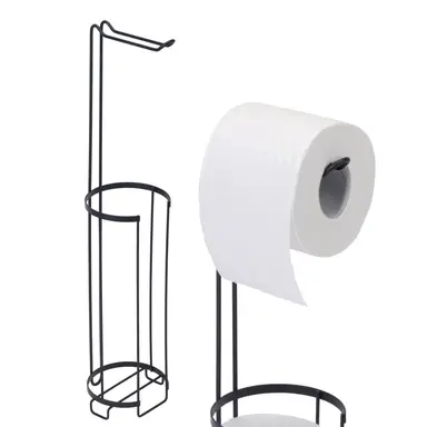 Croydex Wire Toilet Roll Holder - Black