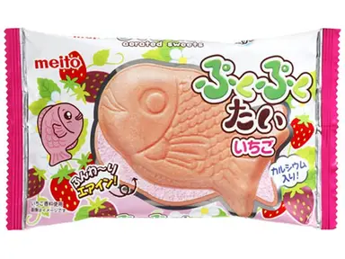 Meito Pukupukutai Chocolate Strawberry Wafer 16.5g