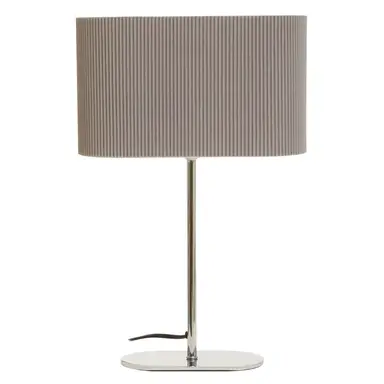 Interiors by Premier Table Lamp Lilian Ribbed Shade Grey/Silver H:41cm
