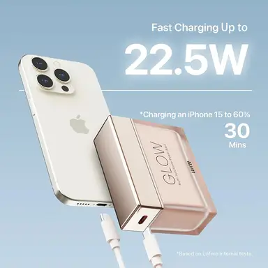 【CCC】Lofree 10,000mAh Power Bank for Women, 22.5W USB-C Fast Charging Portable Charger, Compact Stylish Battery Pack with LED Ambient Light, Travel Pouch & USB-C Cable
