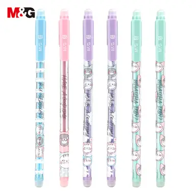 M&G So Many Cats Erasable Gel Pens, 3 Pack Crystal Blue Ink Erasable Pens, Fine Point 0.5 mm, Cute Cat Design, Smooth Writing Gel Pens with Comfort Grip and Cap for School, Office, and Planner