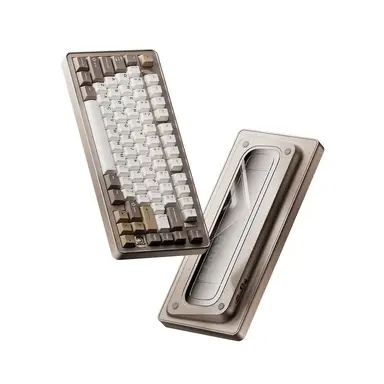 Ticktype EVO75- Anodized Sandgold -ANSI PP 75% Mechanical Keyboard, Wireless Gaming Keyboard, US Layout, 8000mAh Battery, Leaf Spring Mount, 80 Keys, Hot-Swappable, Custom Driver Software, RGB Backlighting