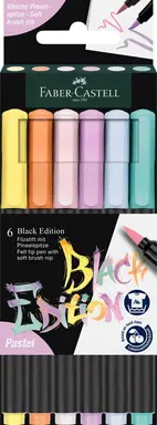 Faber-Castell Black Edition Brush Pen, Assorted Colours, Box of  6