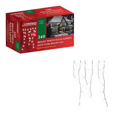 Christmas Workshop 240 LED Icicle Chaser Light - White