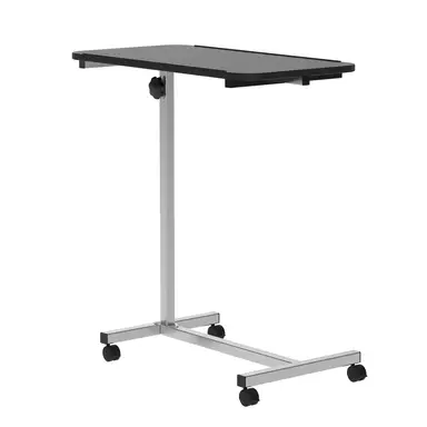 HOMCOM Height Adjustable Over Bed Table with Wheels, C Shaped Laptop Desk, Portable Hospital Bed Table for Living Room, Bedro