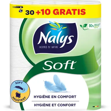 Nalys Soft Wit Toiletpapier 2 Lagen 40 Rollen