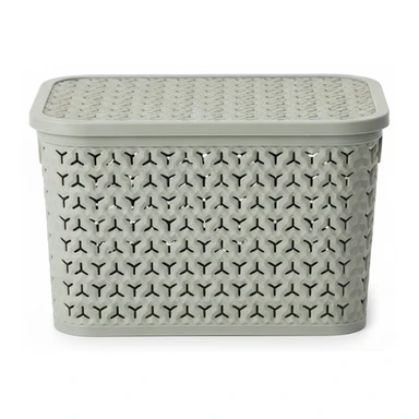 Strata Medium Urban Store Basket with Lid Cool Grey 14L
