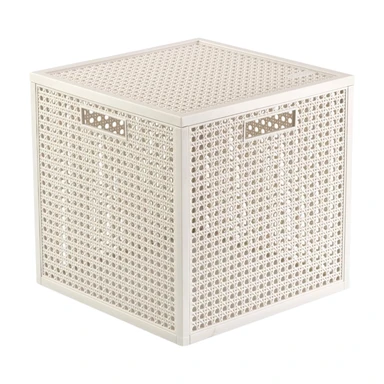 Curver Kaya opbergmand in kubusvorm - 19 l - 28 x 28 x 28 cm - Wit - premium opbergoplossing, duurzaam kunststof, modern huisorganiseren