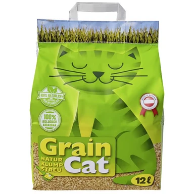 GrainCat Natürliche Klumpstreu für Katzen 12 Liter