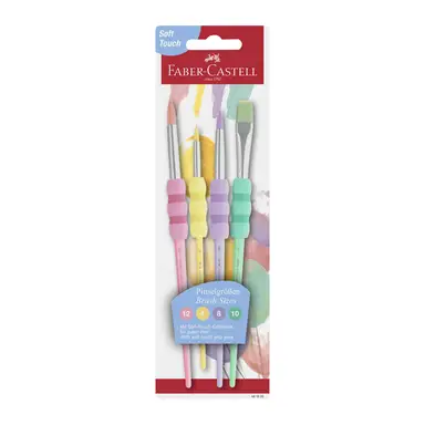 Faber-Castell Pastel Brush Set Soft Touch, 4 sizes: 4 / 8 / 10 / 12