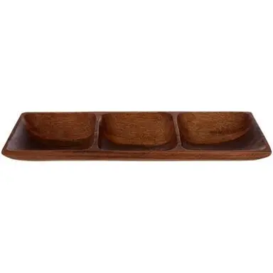 Maison by Premier Kora Acacia Three Section Rectangular Serving Dish