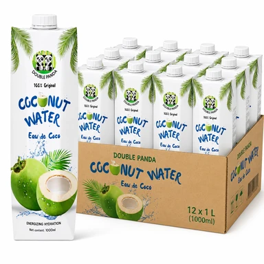 Double Panda 100% Natuurlijk Kokoswater 12x1 L