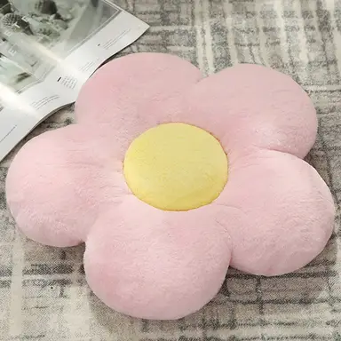 Cute Flower Pillow, Daisy Flower Cushion Soft Plush Seating Cushion Flower Shaped Aesthetic Pillows for Bedroom Sofa Chair Cute Room Decor (45 * 45CM）,Pink
