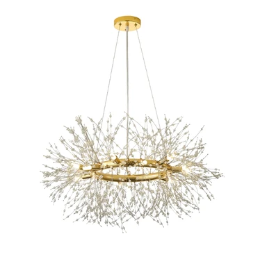 Homary Mid Century Modern 12-Light Crystal Firework Sputnik Chandelier Pendant Ceiling Light