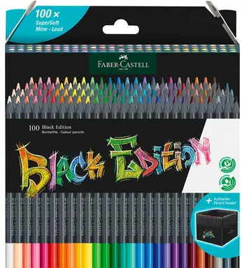 Faber-Castell Black Edition Kleurpotloden 100 stuks in kartonnen doos