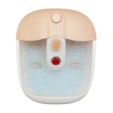 SENSSE Oasis Infrared Footspa – Infrared Heat Therapy, Bubble Massage, Vibration Function, Warming Water, Relaxing Foot Treatment – Blush Pink/White SNSEFS01