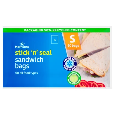Morrisons Sandwich Easy Seal Bags, 60 Bags