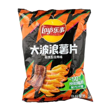 Lay’s Wavy Potato Chips (Charcoal Grilled Pork  Flavor), 70g