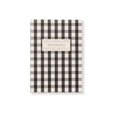 Katie Leamon A5  Notebook Lined Paper 100GSM Gingham Black & Cream