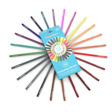 Classmaster Colouring Pencils in 12 Assorted Colours, Pack of 24