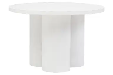 Fifty Five South Walsa Coffee Table Round Mango Wood Whitewash