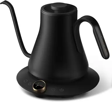 Cocinare FLOW M9 Gänsehals-Pour-Over-Wasserkocher, ±1℉ (±0,55 °C) präzise Temperaturregelung für Filterkaffee & Tee, 1500 W schnelles Aufheizen, 0,9 l Innenbehälter aus Edelstahl, Gea Black