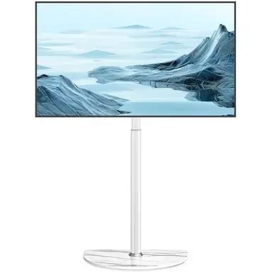 TV Floor Stand for 32-65 Inch LED LCD OLED Flat Curved TVs with ± 25 Degree Swivel, Height Adjustable Corner TV Stand up to 40kgs