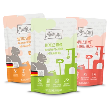 MjAMjAM Probierpaket Classic (Huhn/Herzen/Rind) 12x 125 g