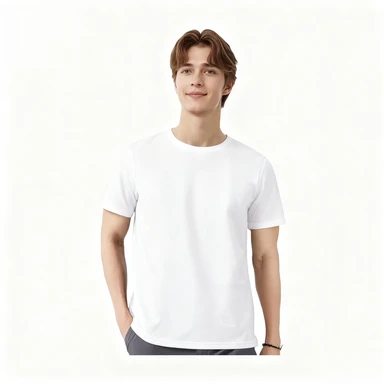 ochama x J.ZAO T-shirt manches courtes homme en coton blanc - M