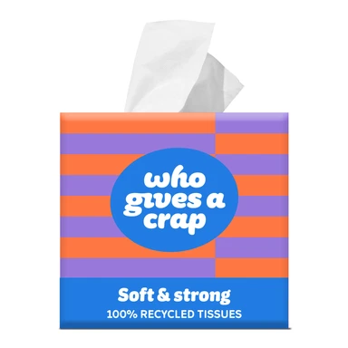 Who Gives A Crap Soft and Strong Facial Tissues, 3 ply, 1 box