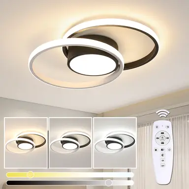 Goeco LED-Deckenleuchte 45W 4500LM 3-Kopf Kronleuchter 6500K Kaltweiß für Wohnzimmer Schlafzimmer Flur