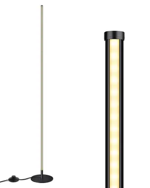 EDISHINE Stehlampe Wohnzimmer, LED Stehlampe Dimmbar, 3000K warmweiße Stehleuchte mit Memory-Funktion, höhenverstellbar 146 cm, moderne Standleuchte für Schlafzimmer und Büro, Silber [Energieklasse F]