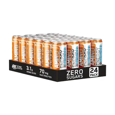 Optimum Nutrition Amino Acids + Electrolytes Energy Drink Orange Flavour - 24 x 250ml