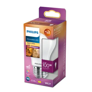 Philips Light Bulb LED Globe Frosted Screw E27 Warm White 100W Dimmable