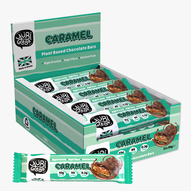 YuBi Bar Protein Nutrition Bar Protein Bars Caramel Flavour - 12 x 35g