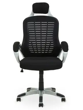 Interiors by Premier Office Chair with Arms Stratford Mesh Head Rest Black/Silver