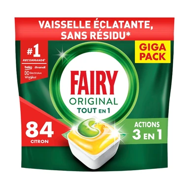 Fairy Tablettes lave-vaisselle tout-en-un Citron 84 tablettes