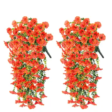 4Pcs 29.52in/75cm
Artificial Fake Hanging Flowers Plants for Outdoor Indoor Spring Summer Decoration Faux Silk Realistic Morning Glory Trailing Vines Hanging Plants for Home Porch Patio Balcony Deco(orange)