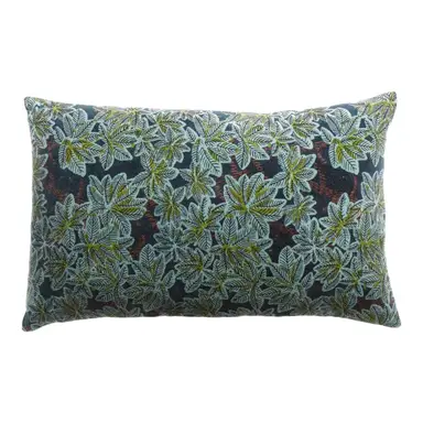 HOUSSE DE COUSSIN IMPRIME ARIANE PETROLE  GARNISSAGE OFFERT