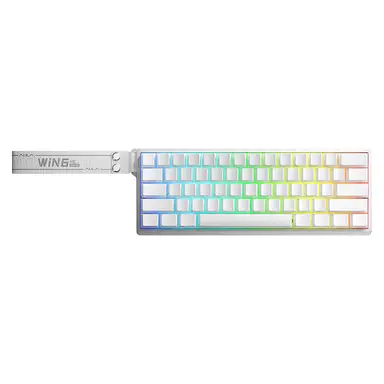 AULA+WIN60HE+White Side-Engraved keycaps+Graywood Magnetic Switch+WIRELESS KEYBOARD