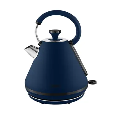 Tower Sera Pyramid Kettle, 1.7L, 3KW, Navy with Smoked Black Trim