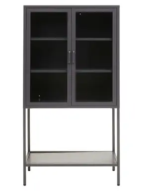 Interiors by Premier Display Cabinet Acier Metal Grey Tall