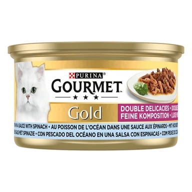 Purina GOURMET GOLD Double délice au poisson de l'océan sauce aux épinards - 24 x 85 g