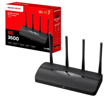Mercusys MR27BE Wi-Fi 7 WLAN Router Dualband BE3600, 2 × 2,5G-Ports + 2 × Gigabit-Ports, EasyMesh, Plug und Play, MLO, Kindersicherung, WPA3, Gastnetzwerk